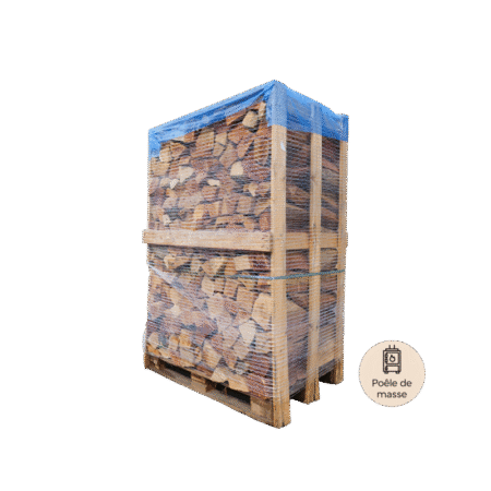 Palette de 2st 33cm de bois spécial poêle de masse - sec séchoirs - prêt à l'emploi - résineux/feuillus